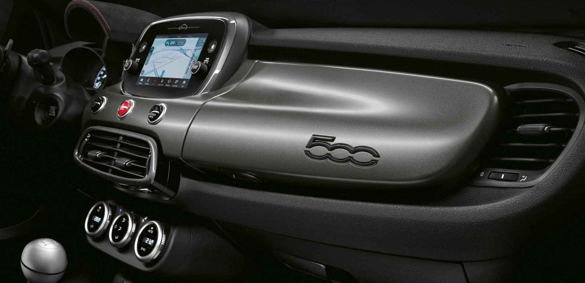 Interior view of Fiat 500 dashboard